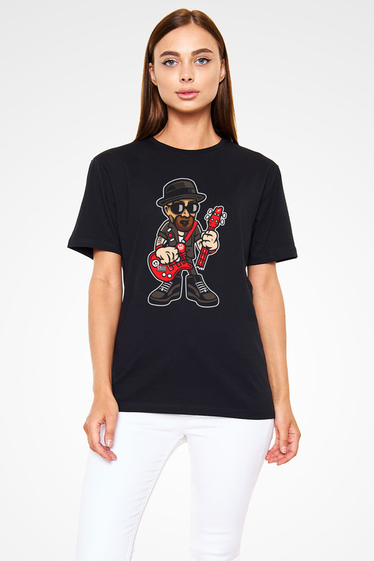 Heisenberg Rockstar Baskılı Unisex Siyah Tişört