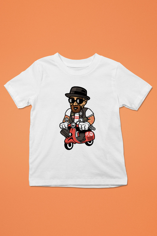 Heisenberg Scooter Baskılı Unisex Beyaz Çocuk Tişört