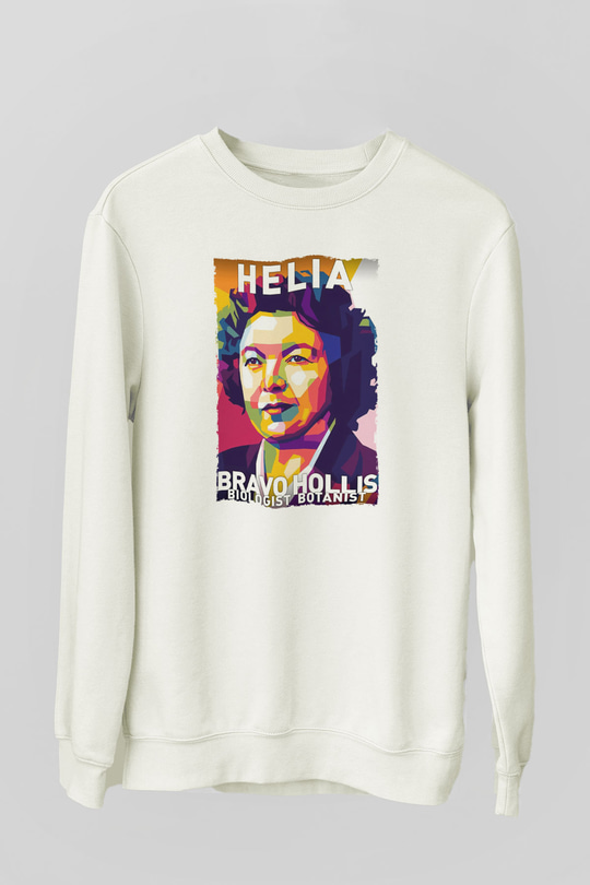 Helia Bravo Hollis Baskılı Unisex Ekru Sweatshirt