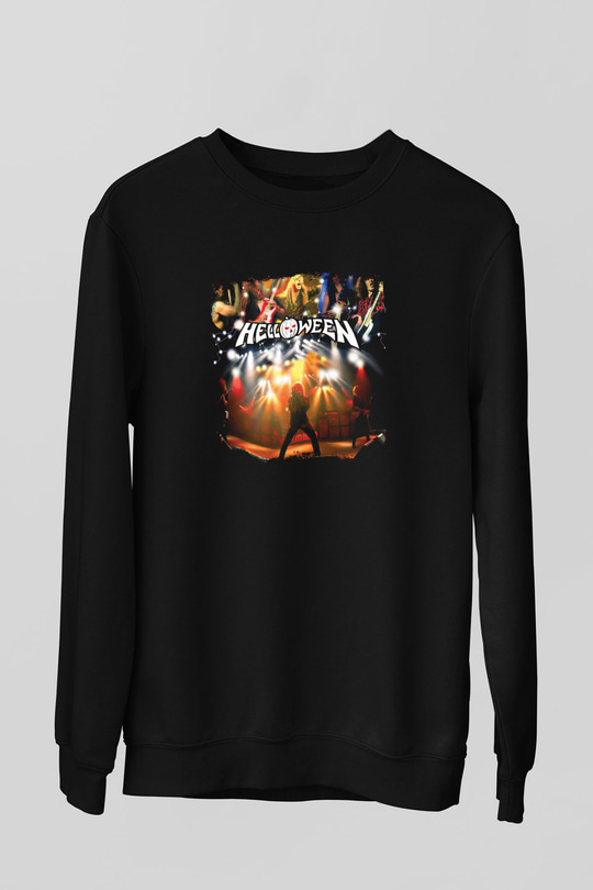 Helloween Baskılı Unisex Siyah Sweatshirt
