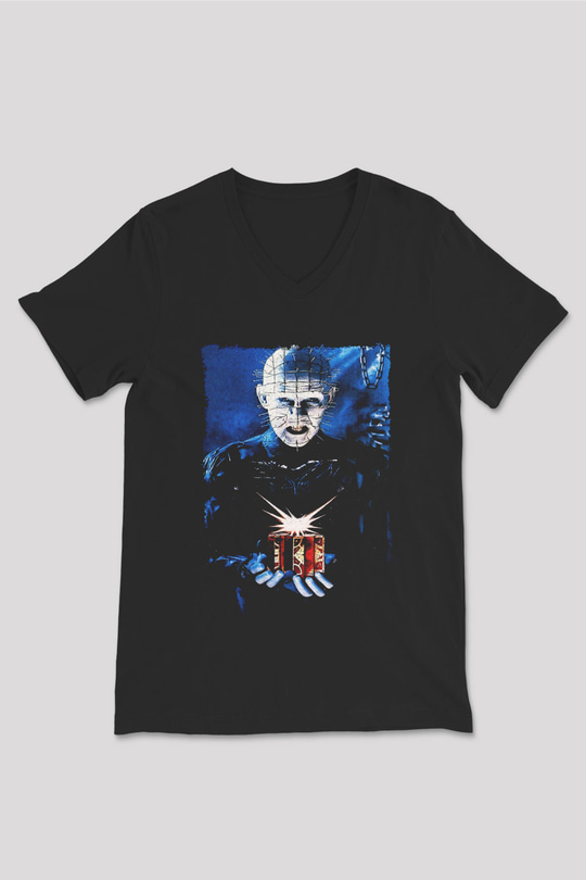 Hellraiser Siyah Unisex V Yaka Tişört
