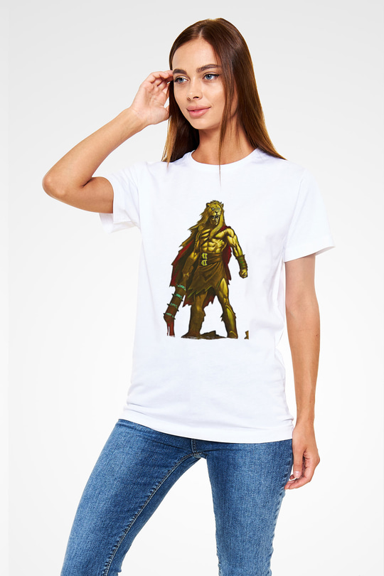 Herkül Unisex Baskılı Beyaz Tişört - Tshirt