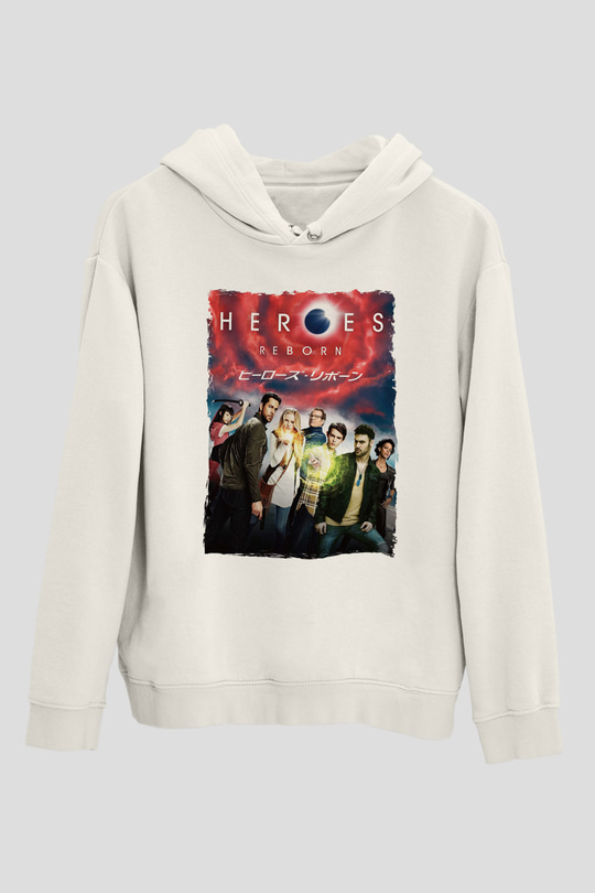Heroes Beyaz Unisex Hoodie