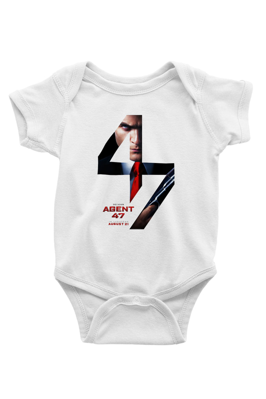 Hitman Baskılı Beyaz Unisex Bebek Body - Zıbın