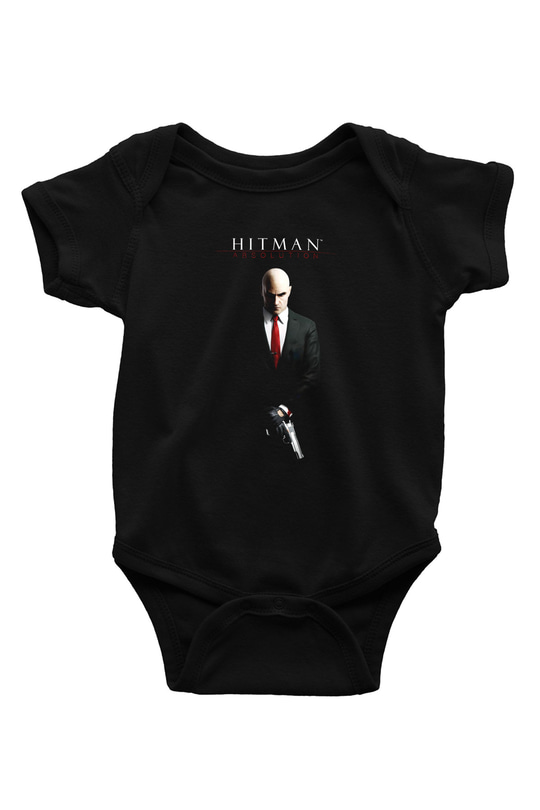 Hitman Baskılı Siyah Bebek Body - Zıbın