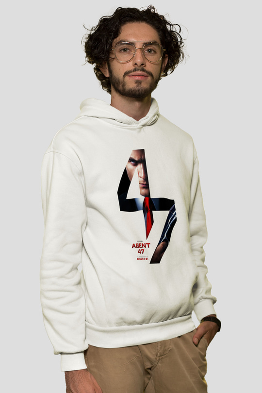 Hitman Beyaz Unisex Hoodie