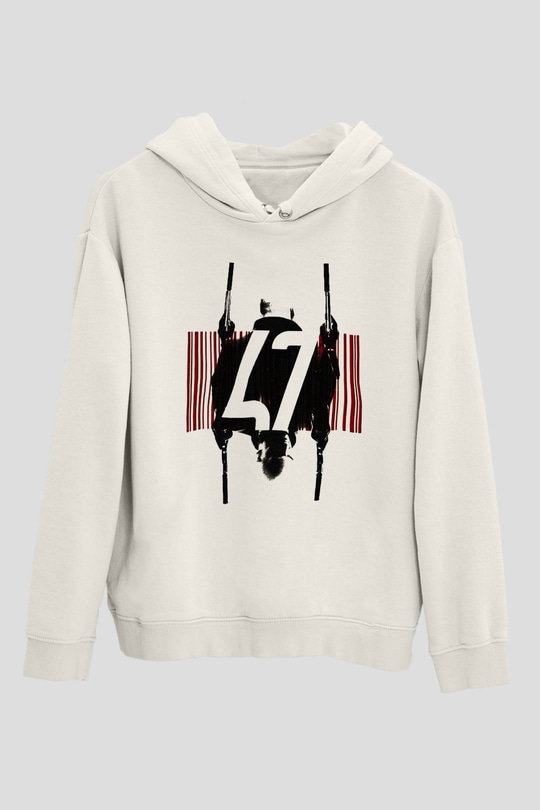 Hitman Beyaz Unisex Hoodie