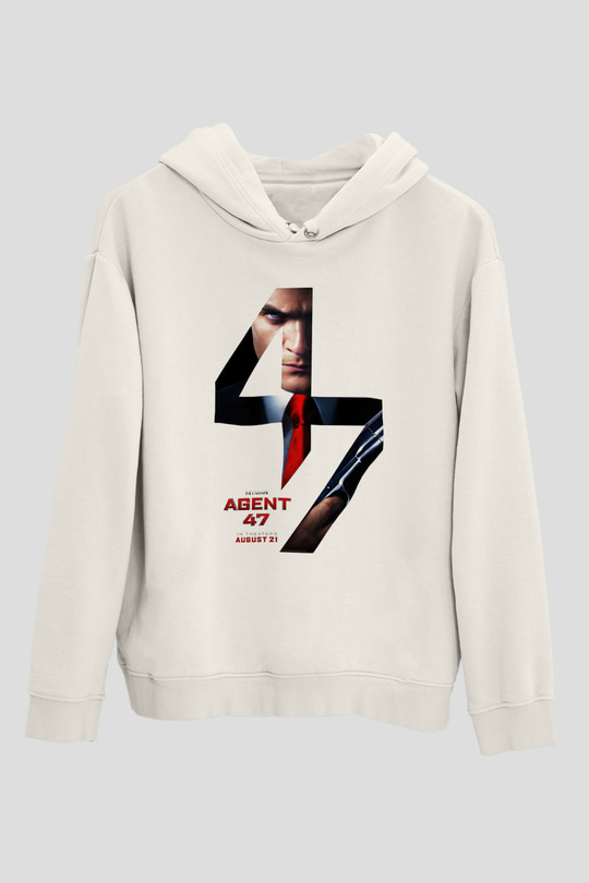 Hitman Beyaz Unisex Hoodie