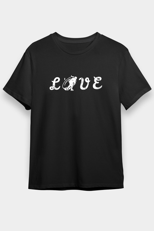 Hokey Baskılı Unisex Siyah Tişört - Tshirt