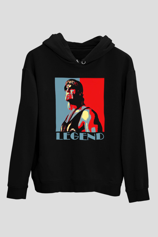 Hulk Hogan Siyah Unisex Kapüşonlu Sweatshirt