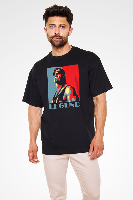 Hulk Hogan Siyah Unisex Oversize Tişört