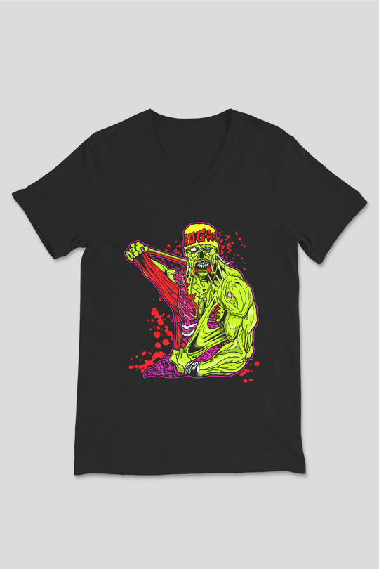 Hulk Hogan Siyah Unisex  V Yaka Tişört