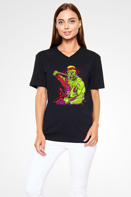 Hulk Hogan Siyah Unisex  V Yaka Tişört