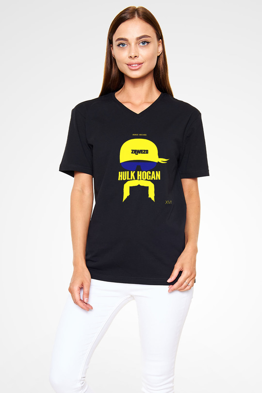 Hulk Hogan Siyah Unisex V Yaka Tişört
