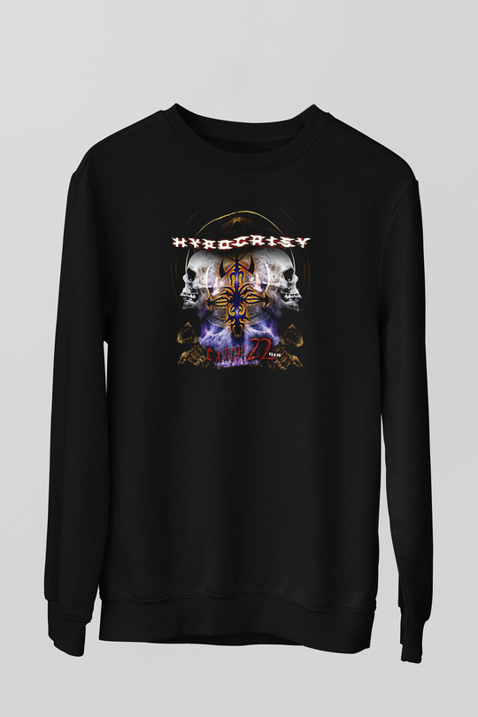 Hypocrispy Baskılı Unisex Siyah Sweatshirt