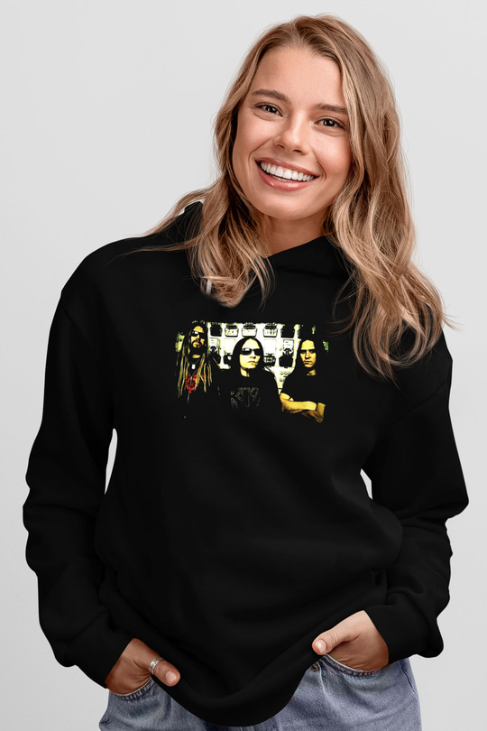 Hypocrisy Baskılı Unisex Siyah Kapüşonlu Sweatshirt
