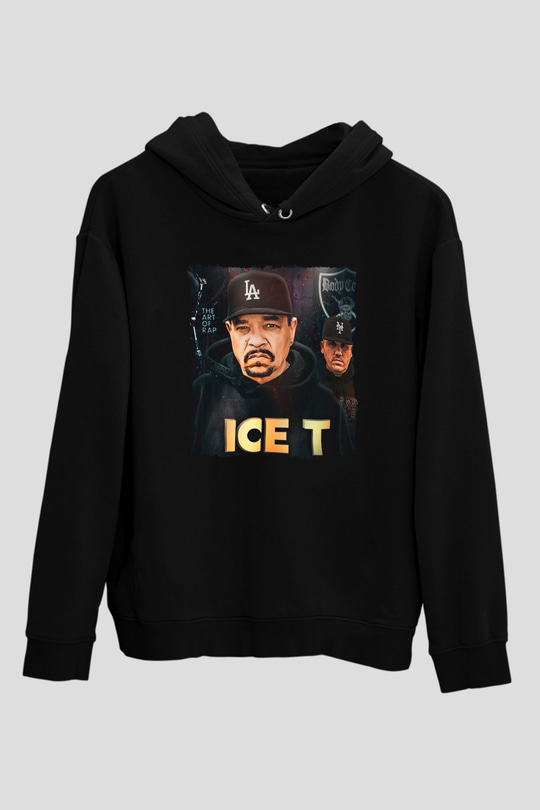 Ice-T Siyah Unisex Kapüşonlu Sweatshirt