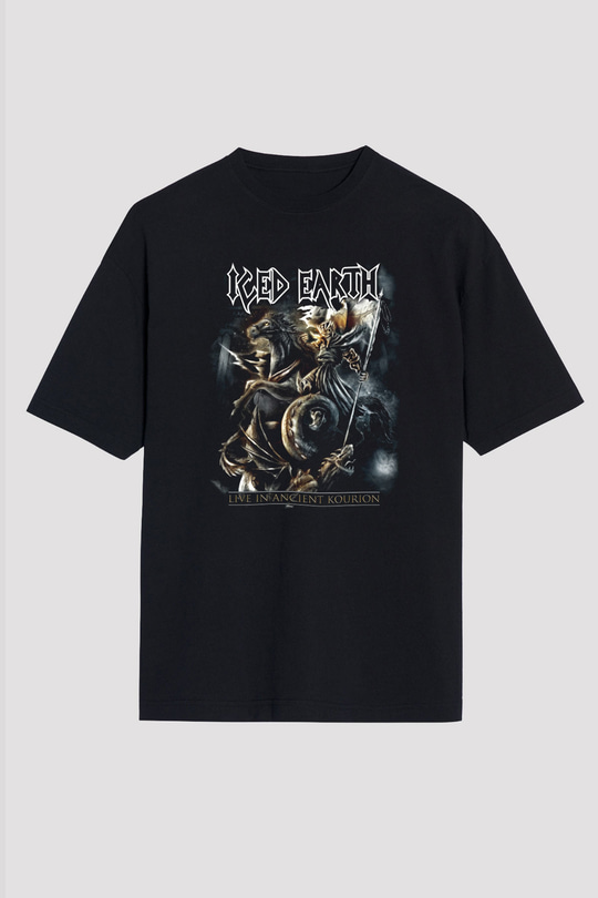 Iced Earth Siyah Unisex Oversize Tişört T-Shirt