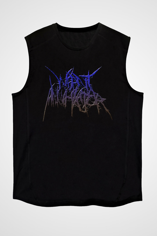 Impetigo Baskılı Unisex Siyah Kolsuz Tişört - Tshirt