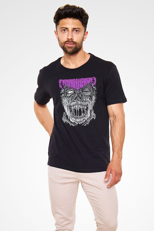 Impetigo Baskılı Unisex Siyah Tişört - Tshirt