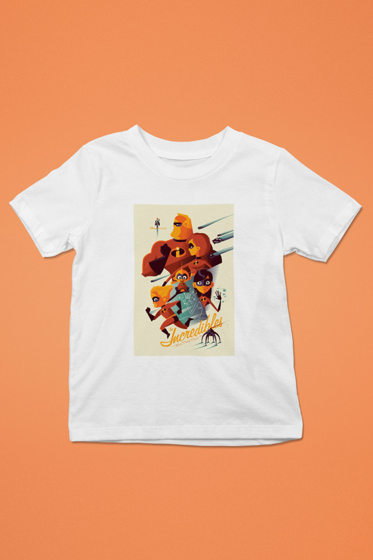 Incredibles (The) Baskılı Beyaz Unisex Çocuk Tişört