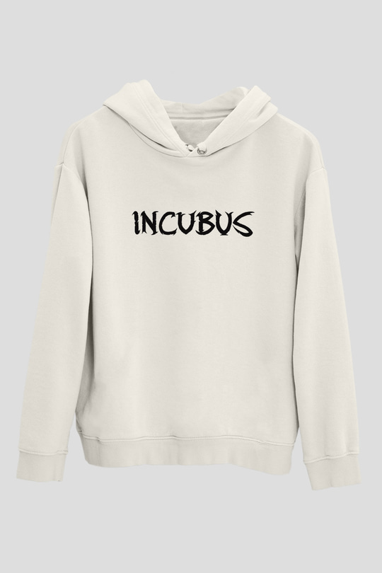 Incubus Beyaz Unisex Kapşonlu Sweatshirt