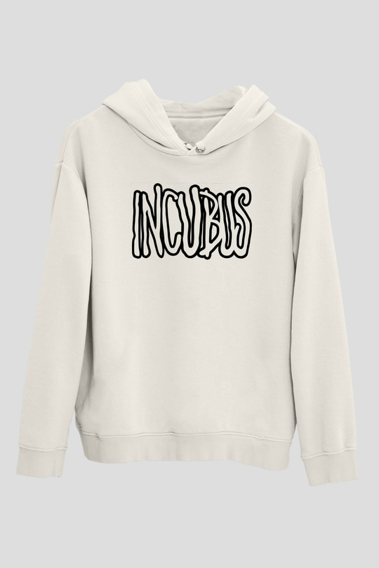 Incubus Beyaz Unisex Kapşonlu Sweatshirt