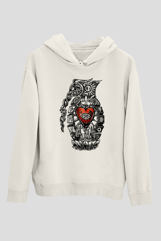 Incubus Beyaz Unisex Kapşonlu Sweatshirt