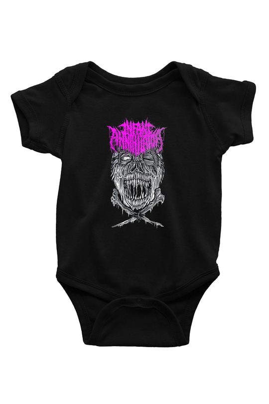 İnfant Annihilator Baskılı Unisex Siyah Bebek Body - Zıbın