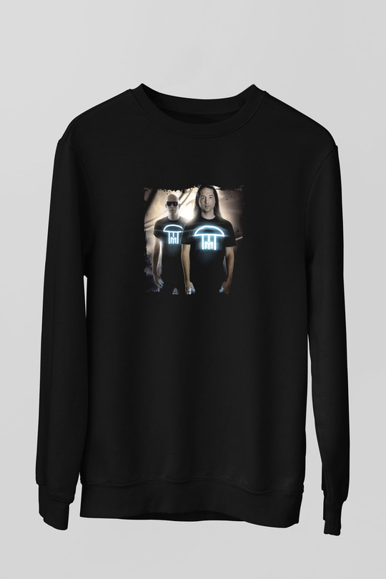 Infected Mushroom Baskılı Unisex Siyah Sweatshirt