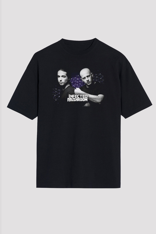 Infected Mushroom Siyah Oversize Tişört Oversize T-shirt - TişörtFabrikası