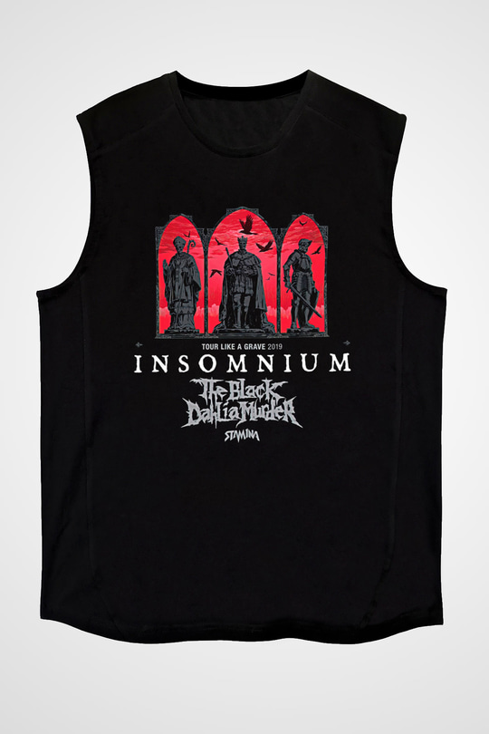 Insomnium Baskılı Unisex Siyah Kolsuz Tişört - Tshirt