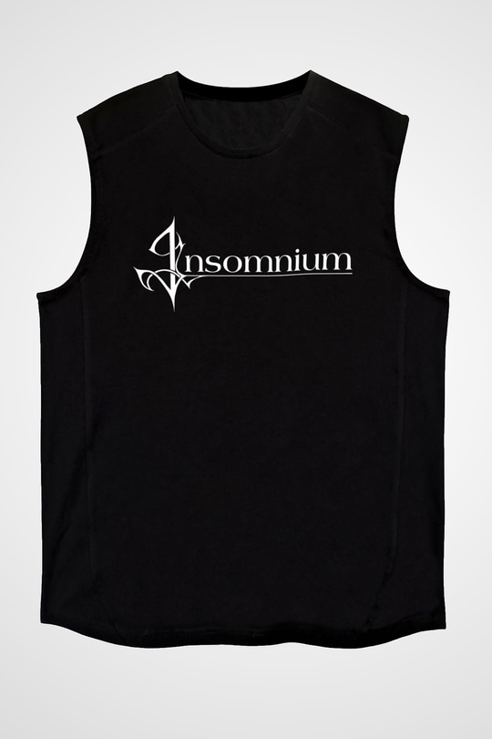 Insomnium Baskılı Unisex Siyah Kolsuz Tişört - Tshirt