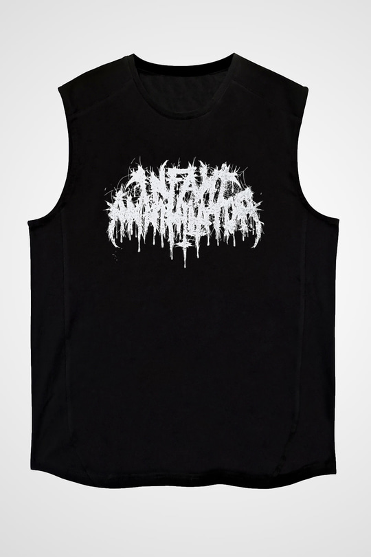 Insomnium Baskılı Unisex Siyah Kolsuz Tişört - Tshirt