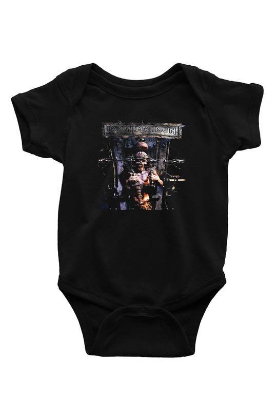 Iron Maiden Baskılı Siyah Bebek Body - Zıbın