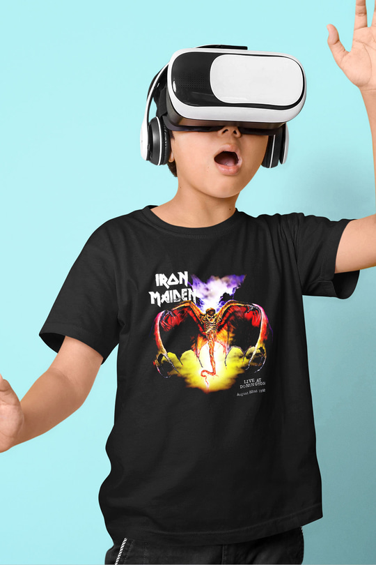Iron Maiden Baskılı Siyah Unisex Çocuk Tişört