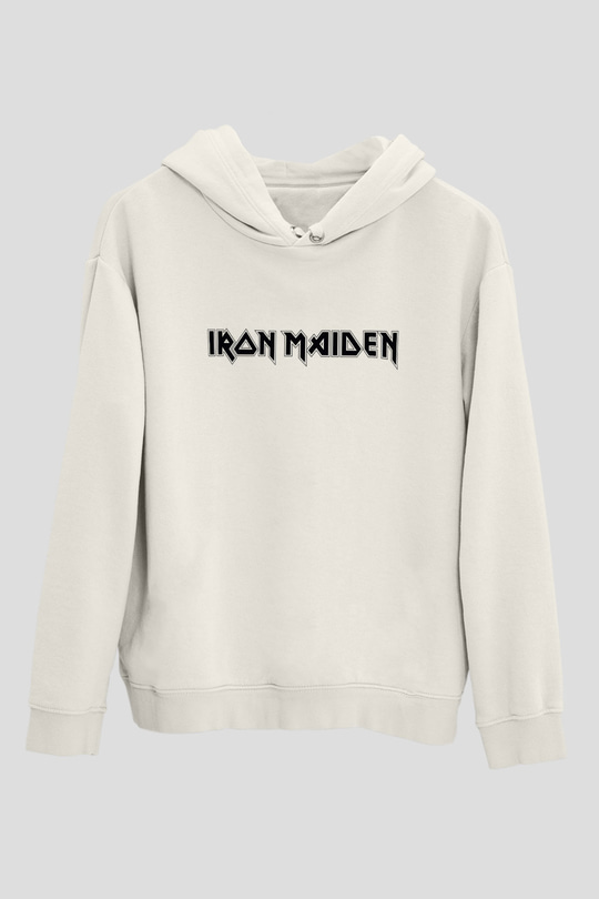 Iron Maiden Beyaz Unisex Kapşonlu Sweatshirt