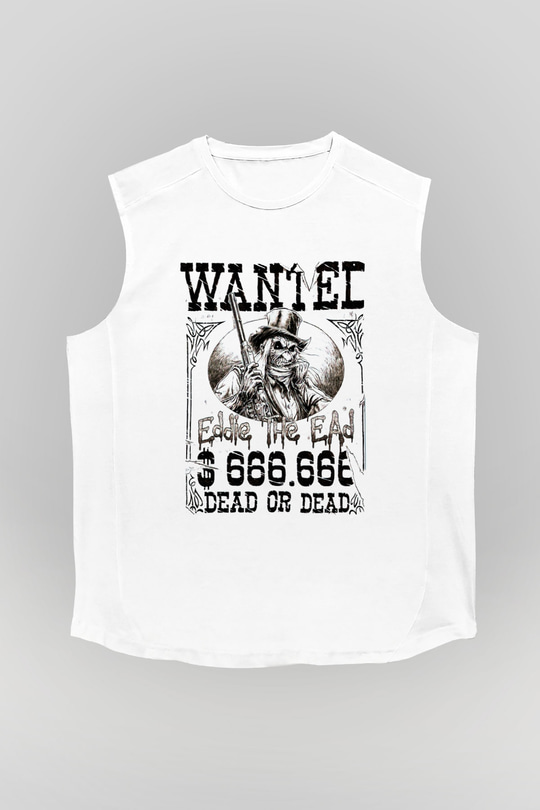 Iron Maiden Beyaz Unisex Kolsuz Tişört