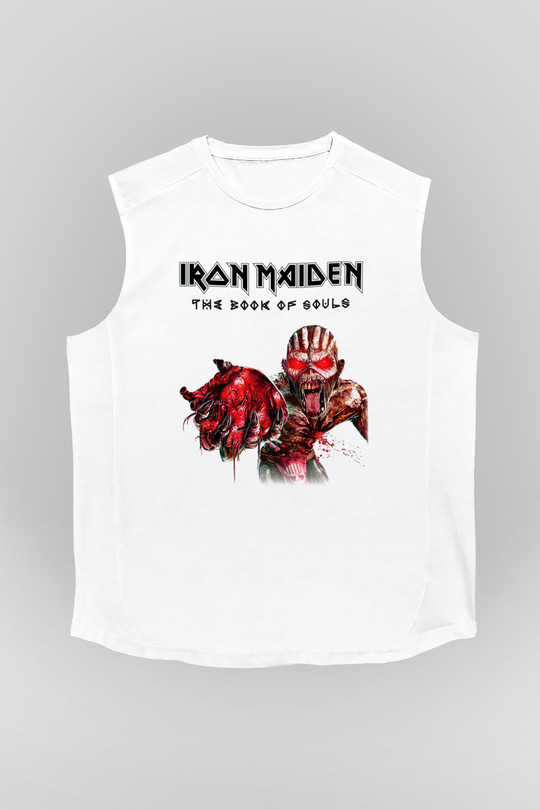 Iron Maiden Beyaz Unisex Kolsuz Tişört