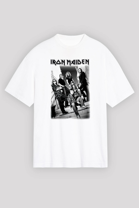 Iron Maiden Beyaz Unisex Oversize Tişört T-Shirt