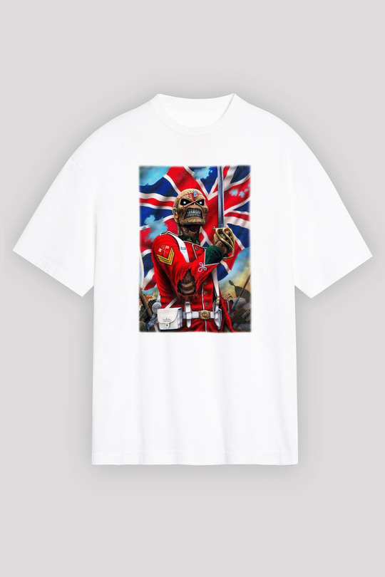 Iron Maiden Beyaz Unisex Oversize Tişört T-Shirt