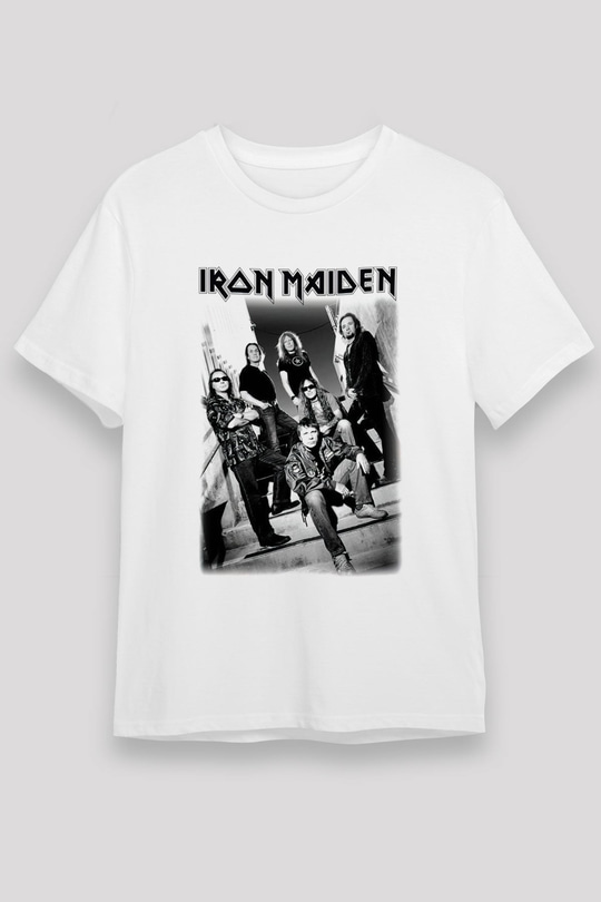 Iron Maiden Beyaz Unisex Tişört T-Shirt - TişörtFabrikası