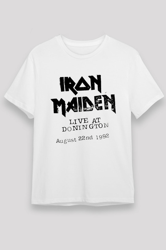 Iron Maiden Beyaz Unisex Tişört T-Shirt - TişörtFabrikası