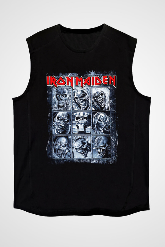 Iron Maiden Eddie Siyah Unisex Kolsuz Tişört