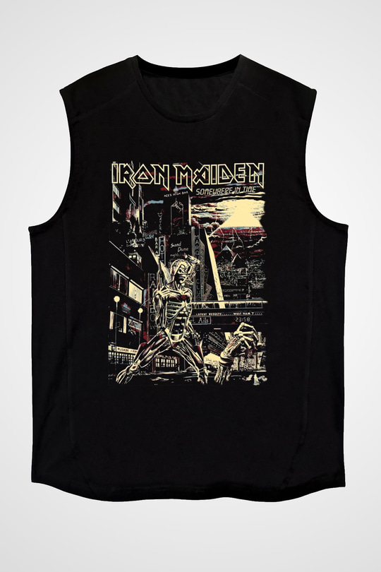 Iron Maiden Siyah Unisex Kolsuz Tişört