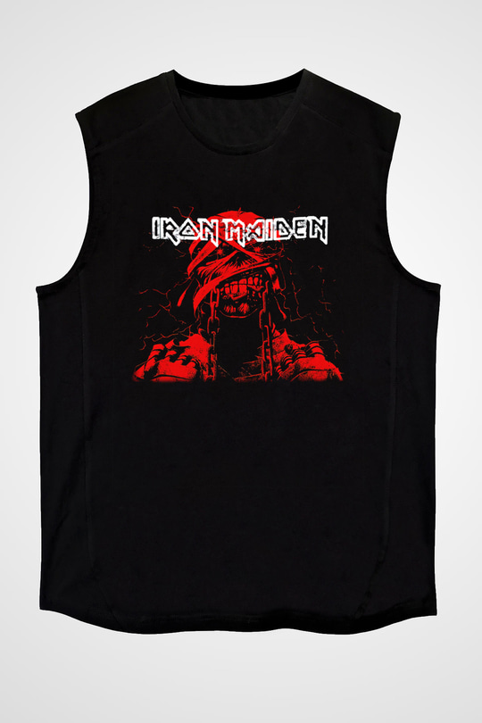 Iron Maiden Siyah Unisex Kolsuz Tişört