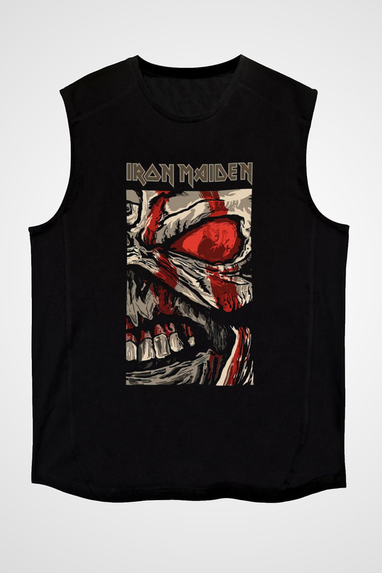 Iron Maiden Siyah Unisex Kolsuz Tişört