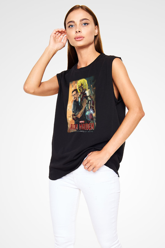 Iron Maiden Siyah Unisex Kolsuz Tişört