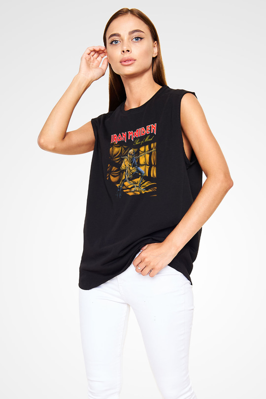 Iron Maiden Siyah Unisex Kolsuz Tişört