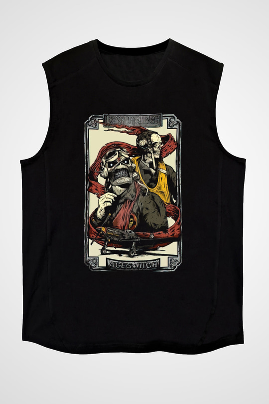 Iron Maiden Siyah Unisex Kolsuz Tişört